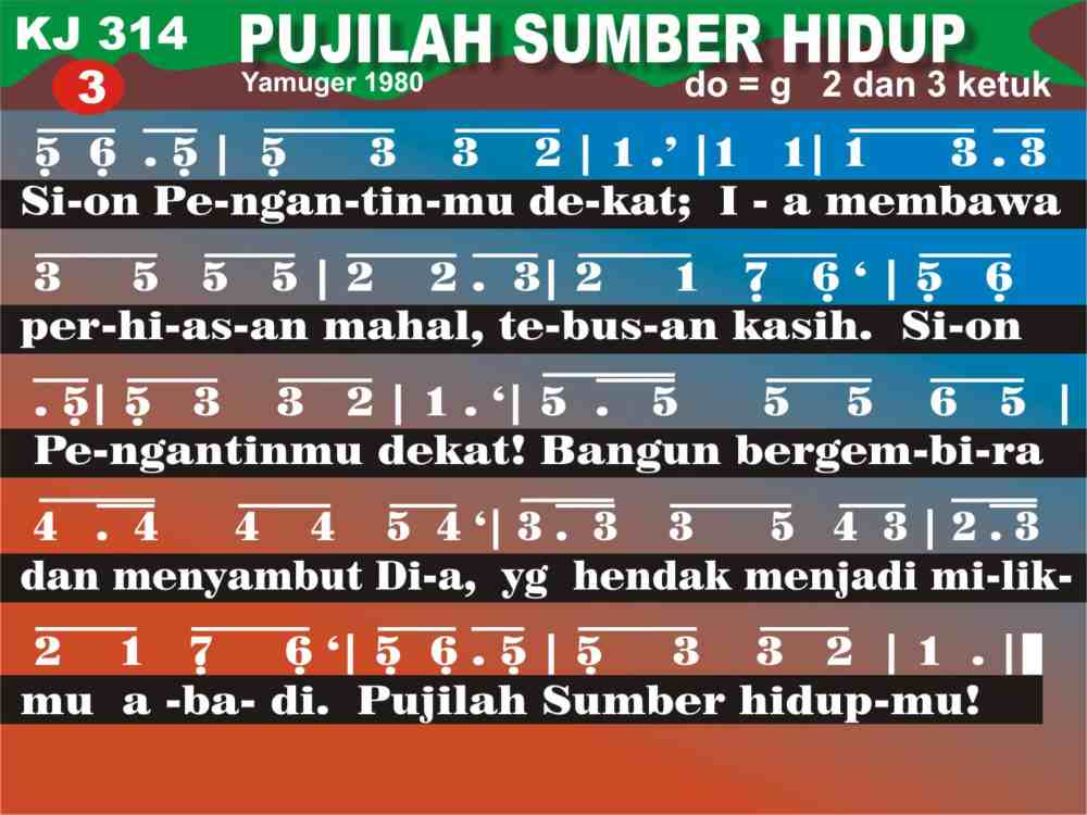 KidungOnline.com - KJ 314 PUJILAH SUMBER HIDUPMU