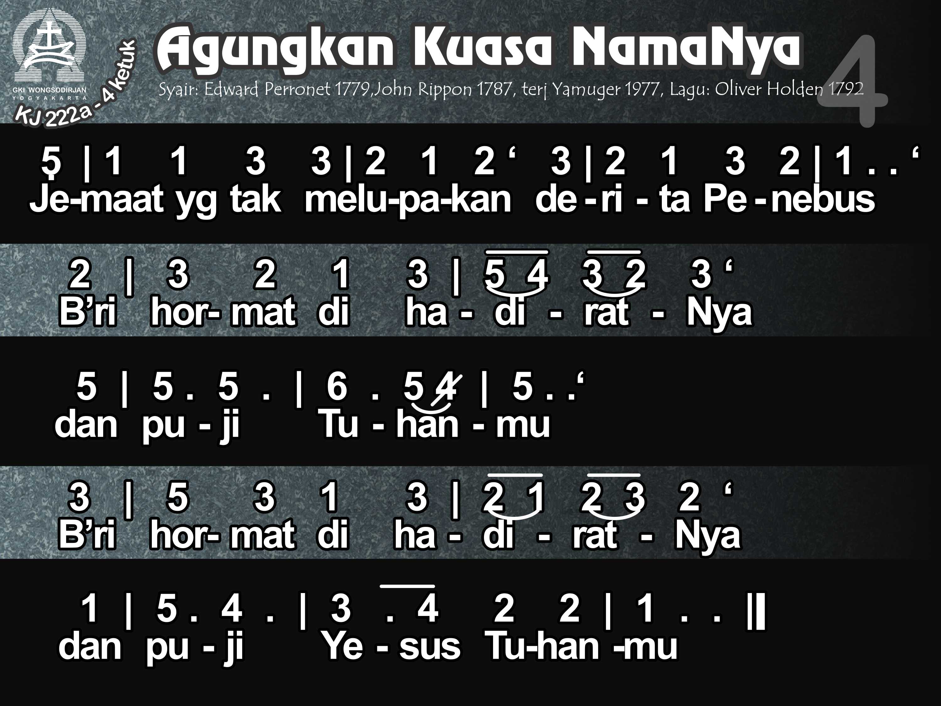 Kidungonline Com Kj 222a Agungkan Kuasa Namanya